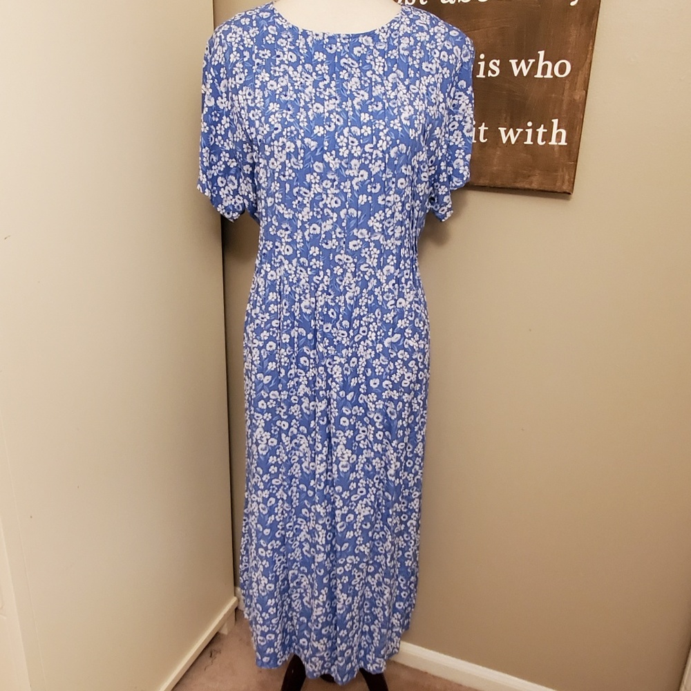 Vintage Swann Floral Maxi Dress Sz 14